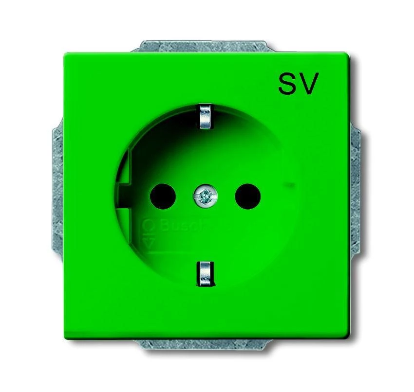  артикул 2011-0-6152 название ABB BJB Basic 55 Зелёный Розетка SCHUKO 16А 250В, с маркировкой SV