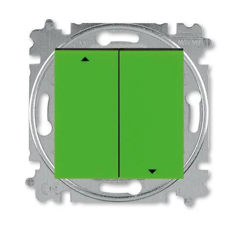  артикул 2CHH598845A6067 название Выключатель для жалюзи (рольставней) кнопочный , Зеленый/Дымчатый черный, Levit, ABB