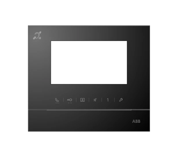  артикул 52313FC-B название ABB Рамка для абонентского устройства 4,3, черный, с с символом индукционной петли