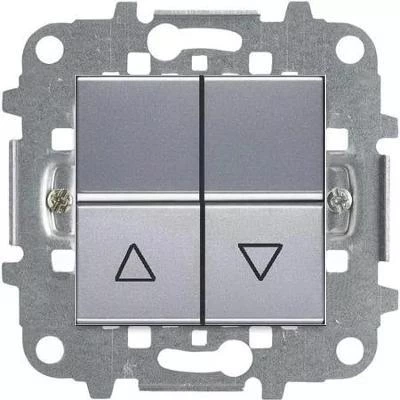  артикул 2CLA224400N1301 название Выключатель для жалюзи (рольставней) кнопочный , Серебро, Zenit, ABB