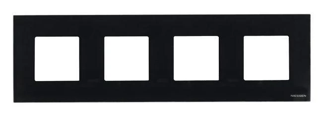  артикул 2CLA227400N3101 название Рамка 4-ая (четверная), цвет Стекло Черное, Zenit, ABB