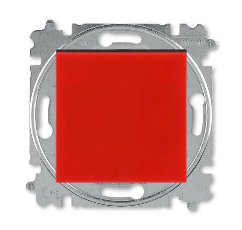  артикул 2CHH599145A6065 название Выключатель 1-клавишный; кнопочный , Красный/Дымчатый черный, Levit, ABB