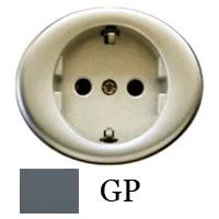  артикул 5588 GP-8188 название Розетка 1-ая электрическая , с заземлением (винтовой зажим) , Серый, Tacto, ABB