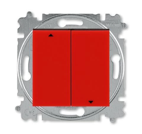  артикул 2CHH598845A6065 название Выключатель для жалюзи (рольставней) кнопочный , Красный/Дымчатый черный, Levit, ABB