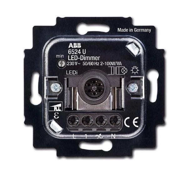  артикул 6512-0-0312 название ABB BJE Мех Светорегулятор клавишный нажимной светодиодный 2-100 Вт/ВА