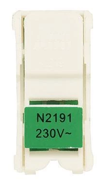  артикул 2CLA219100N1001 название ABB NIE Zenit Лампа неоновая для 1-полюсных выключателей и кнопок, цвет цоколя зелёный